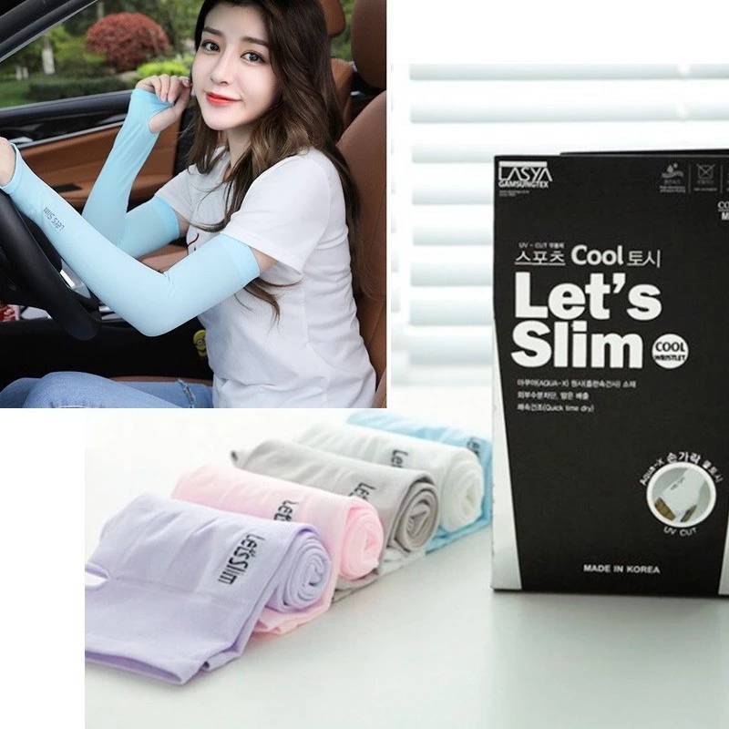 ด่วน ⚡ราคาส่ง ปลอกแขน Let's Silim & Aqua X 1 คู่ ปลอกแขนกันแดด ปลอกแขนกันกันยูวี 99% ปลอกแขนกันแดดพร้อมส่งด่วน