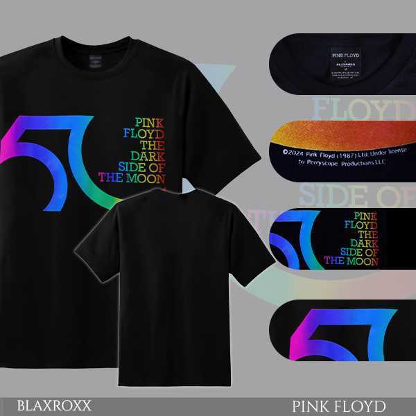 BLAXROXX | PINK FLOYD DARK SIDE OF THE MOON 50th | [PF0500] |เสื้อยืดคอกลม แขนสั้น| สกรีนลายคมชัด ไม่หลุดลอก |Cotton100%