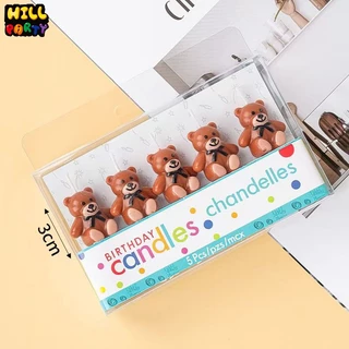 เทียนน้องหมี เทียนวันเกิด หมีน้ำตาล หมีชมพู หมีครีม มีหลายแบบ บรรจุ 1ชิ้น/ซอง