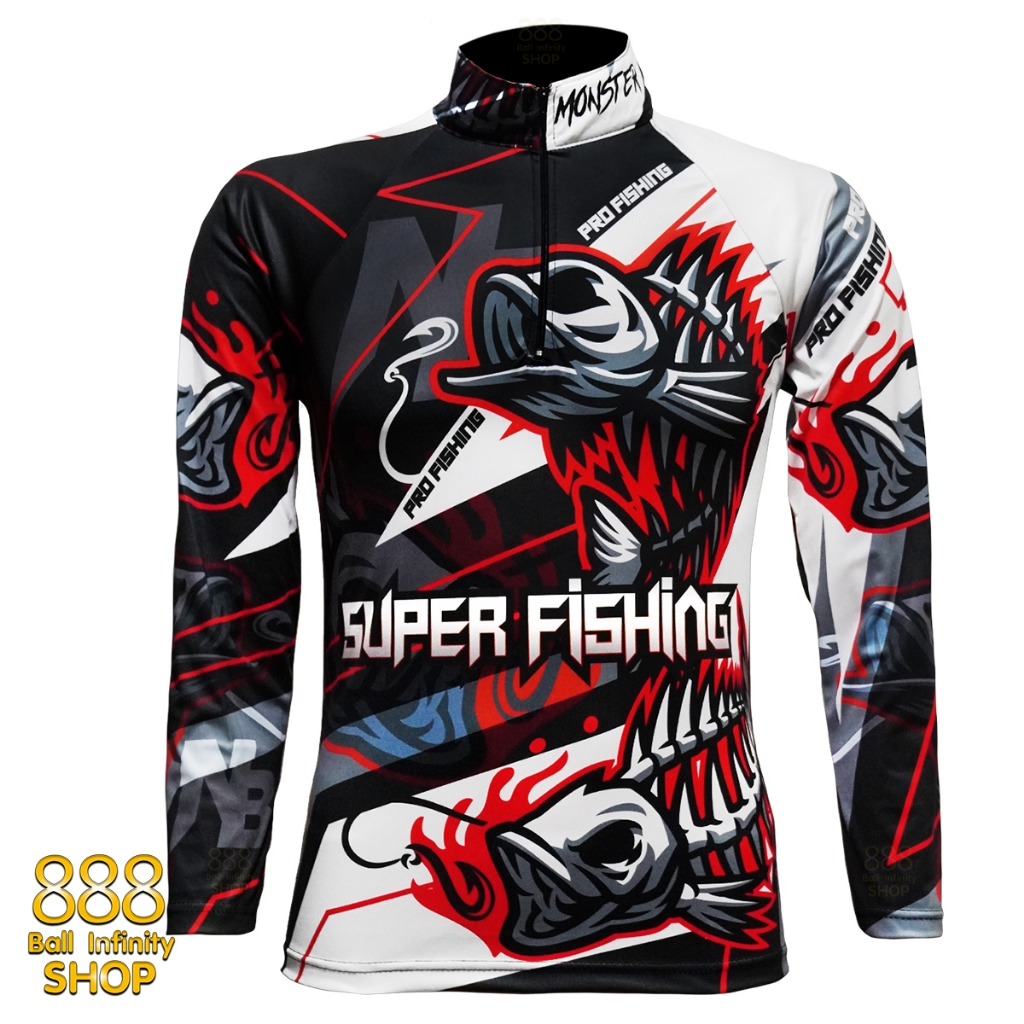 เสื้อตกปลา,ปั่นจักรยาน Set สี 33 SUPER Fishing มีให้เลือก 4 สี (สินค้าพร้อมจัดส่ง) ป้องกันแสง UV