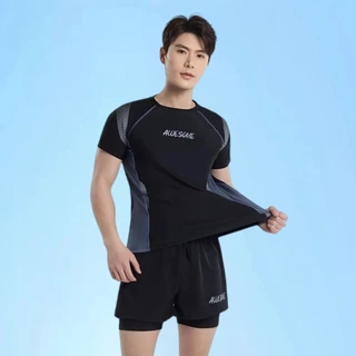 🔥2XL-6XL🔥ชุดว่ายน้ําผู้ชาย ทูพีช ชุดดำน้ำ ระบายอากาศได้ แห้งเร็ว ชุดว่ายน้ำ ผ้า2ชั้น สามารถใส่ดำน้ำได้