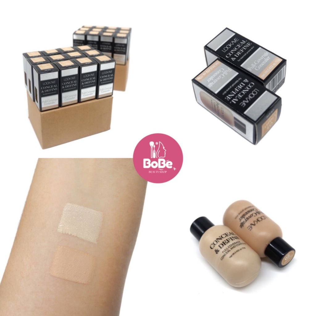 {12ขวด} LOOKME Conceal & Define Concealer ลิควิดคอนซีลเลอร์ บางเบา ปกปิดผิวเนียนแนบสนิท no.LK21