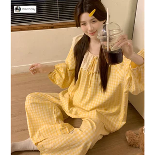 🎀🧸(ราคาที่ถูกที่สุด) ชุดนอนเวอร์ชั่นเกาหลี，ชุดนอนแขนยาว， คอเหลี่ยมสวย， มีให้เลือก 14 แบบ，M-2XL