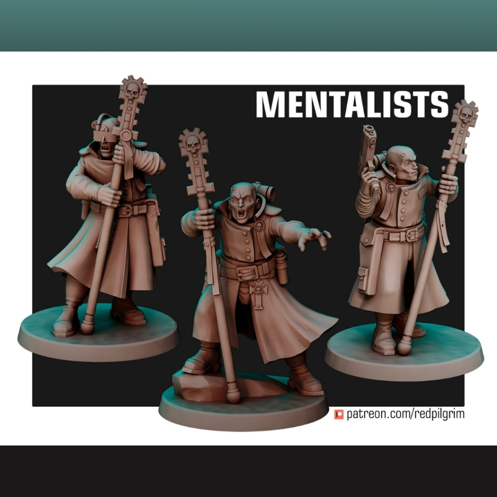 Mentalists - Humanoid Human / 28mm scale 3D printed miniature RPG