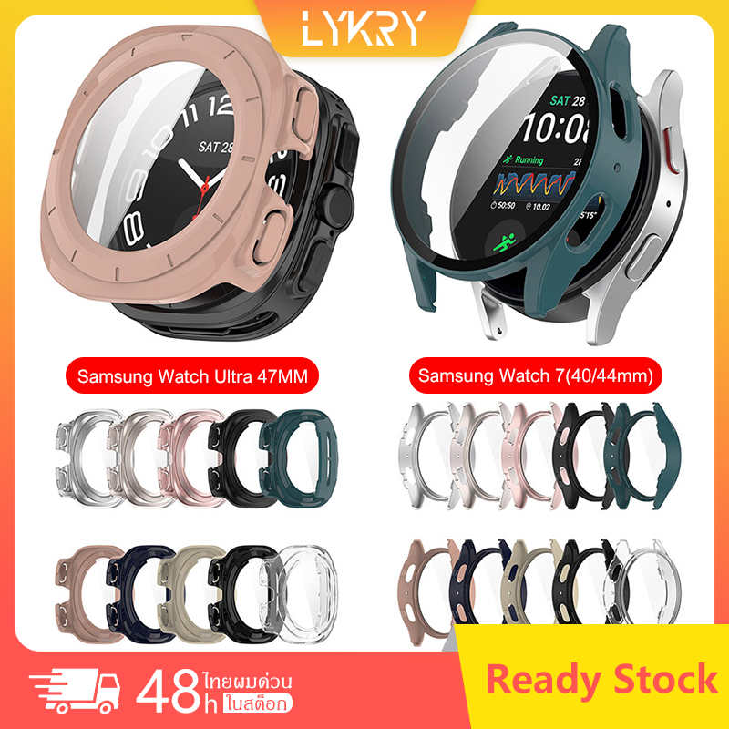 Samsung Watch Ultra 47MM องกันแบบ All-in-one Watch7 40/44M เคส PC + ฟิล์มนิรภัยนาฬิกา Samsung