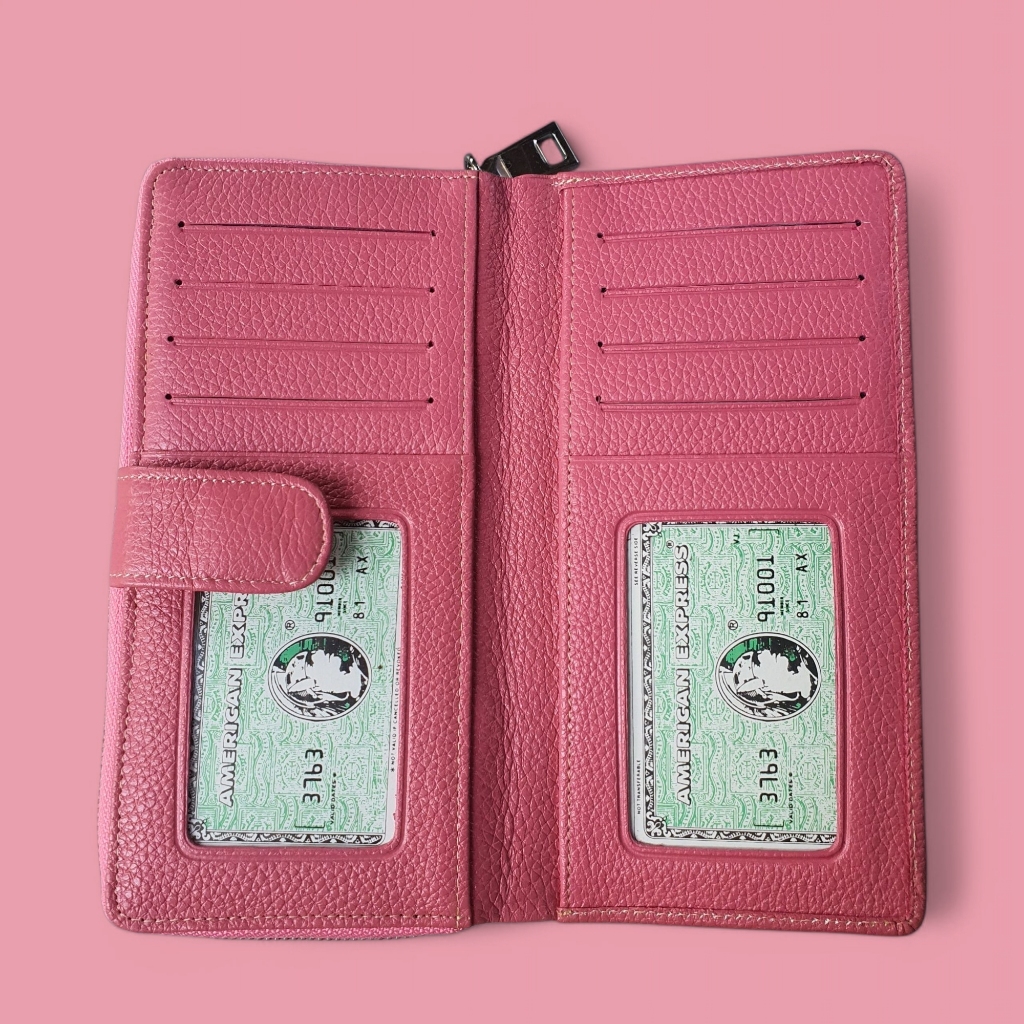 กระเป๋าสตางค์ใบยาวซิปรอบหนังแท้ AS 02 - รูปที่ 5