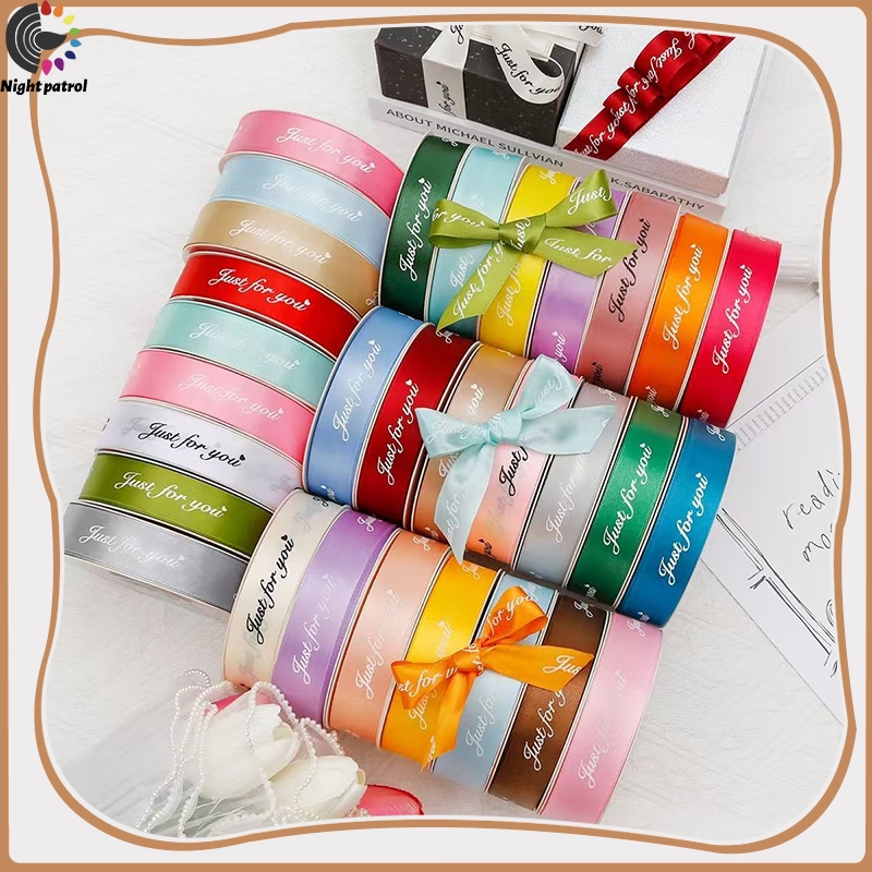 ริบบิ้นผ้าไหมซาติน ลายตัวอักษร Just for You 25 มม. ยาว สําหรับตกแต่งบ้าน งานแต่งงาน คริสต์มาส DIY  สําหรับตกแต่งเค้ก
