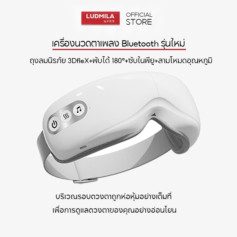 LUDMILA เครื่องนวดตาอัจฉริยะ มีหน้าที่นวดขมับ เพื่อบรรเทาอาการไมเกรน