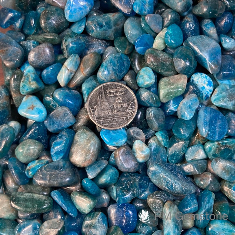 AP03 อะพาไทต์ ( Apatite ) ขนาด 8-12 mm หินธรรมชาติ หินนำโชค หินแร่ หินคริสตัล หินสะสม งานอาร์ต งานคราฟต์ งานประดิษฐ์