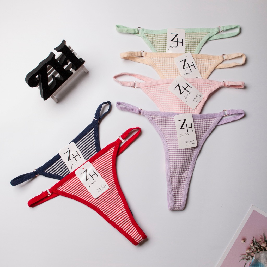ZH.6720กางเกงชั้นในผู้หญิงจีสตริงเซ็กซี่งานผ้าทอ บิกินี่เอวต่ำG-String