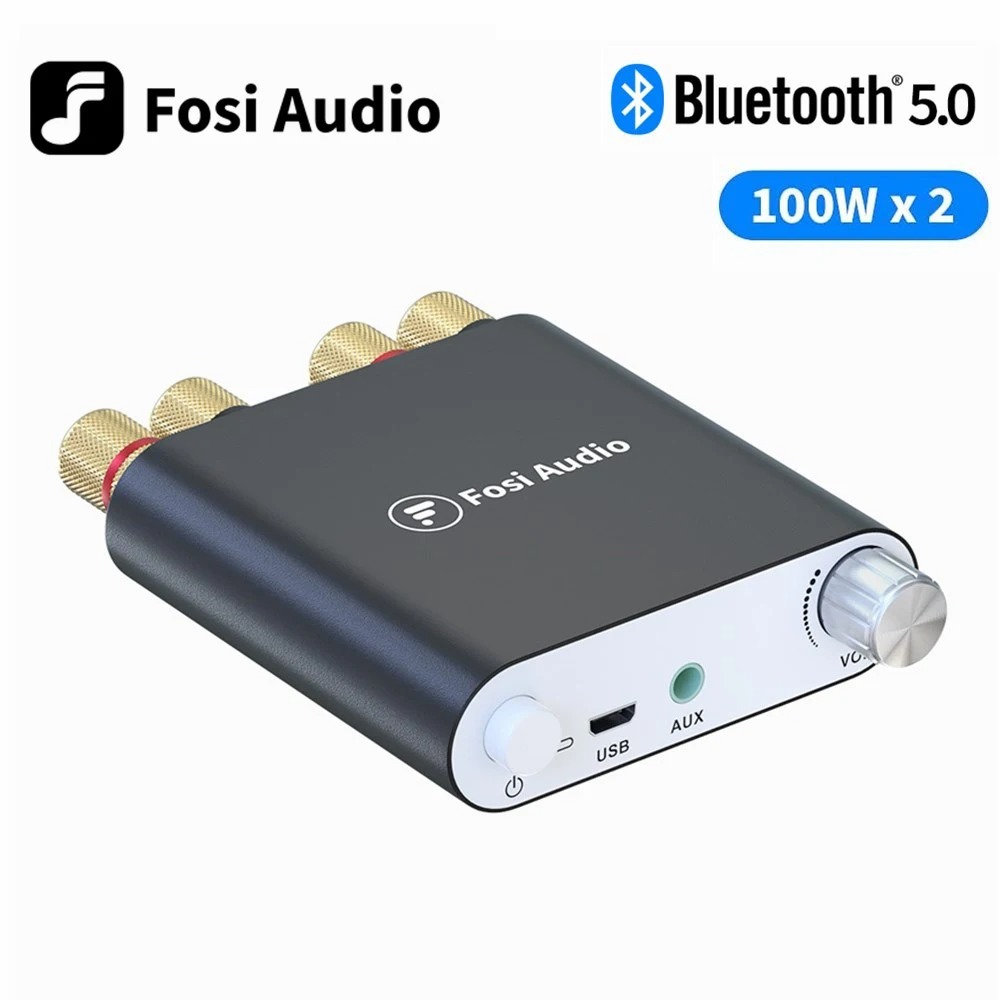 Fosi Audio ZK1002D 100W x2 Bluetooth Power Amplifier Mini Wireless Stereo Receiver 2 Channel HiFi Di