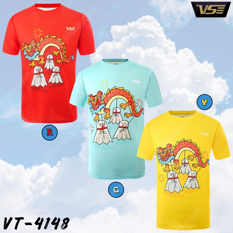 【 ของแท้ 💯% 】เสื้อยืดกีฬาคอกลม VS รุ่น VT-4148 Dragon Dance (VT-4148)