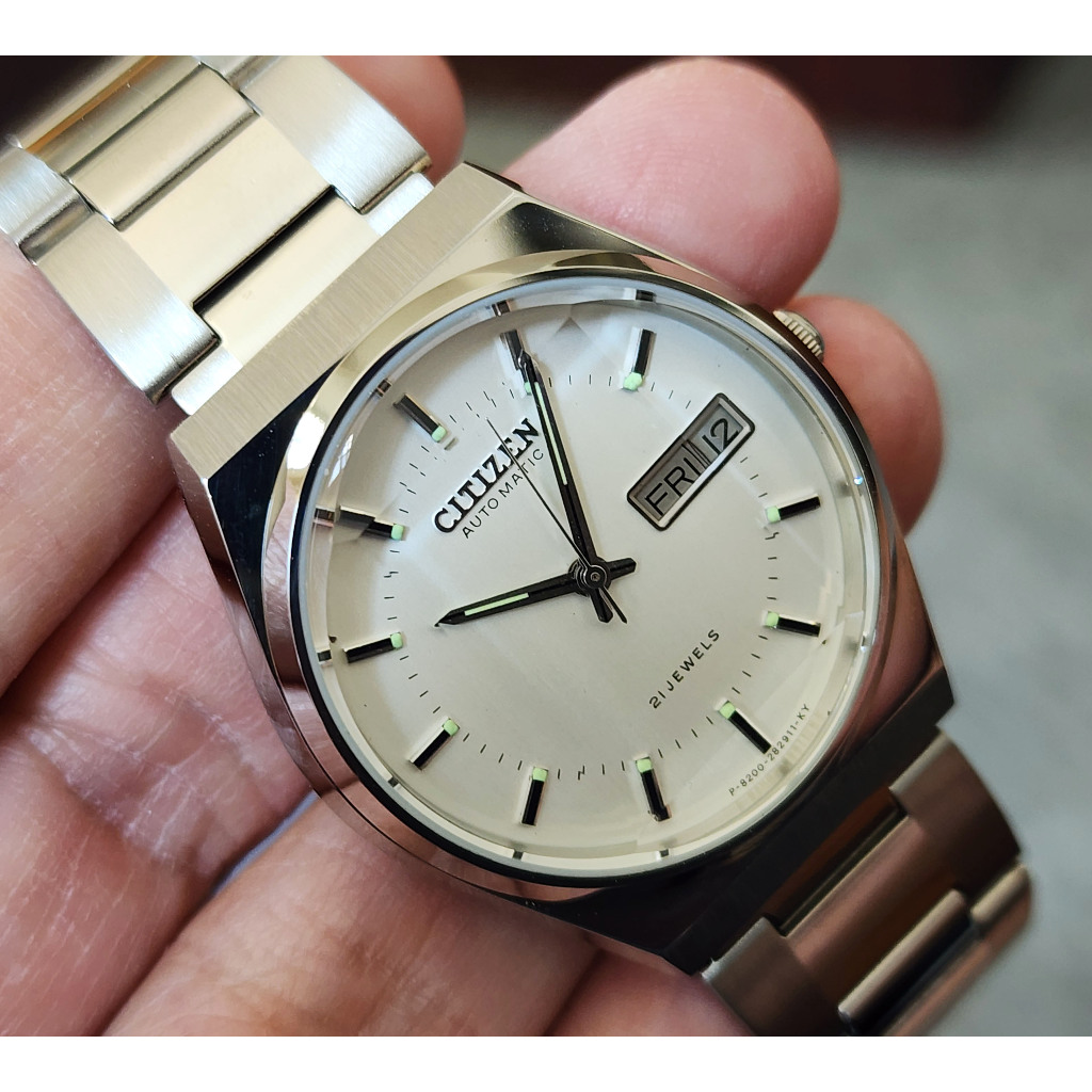 นาฬิกา Citizen automatic สภาพใหม่ จากปี 1970 สภาพสวยมากๆ 71-1659 4-062744 หน้าปัดสีเงิน กระจกเจีย