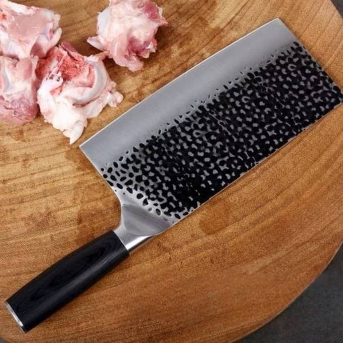 มีดทำครัวปังตอ แล่เนื้อ หั่น ซอย และปอก ด้ามจับพลาสติก 1.5มิล+- J-018