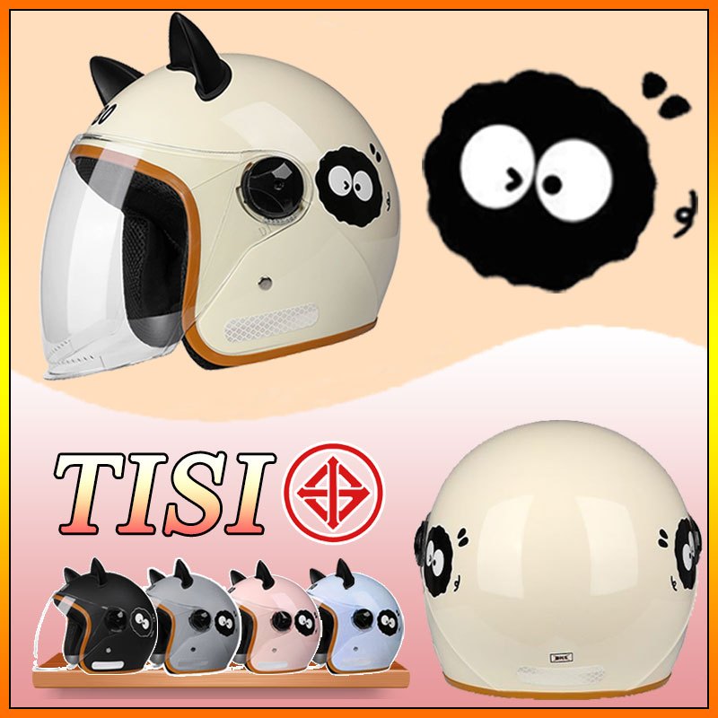 【2025 รุ่นอัพเกรด】หมวกกันน็อค หมวกกันน็อคครึ่งใบ เครื่องหมาย TISI ระบายอากาศและสะดวกสบาย