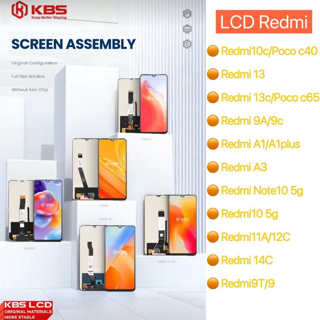 KBSหน้าจอ LCDสำหรับ xiaomi Redmi10(5g),10c/Pco C40,11A/12c,12/M6pro(5g),13,13c,14c,9A,9c,9T,9power,A