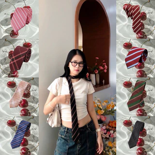 NECKTIE NUTTHA -🎀พร้อมส่ง 🐰 เนคไทลายทาง/ลายสก็อต necktie (แบบผูกเอง/พันคอ) กทม.มีบริการส่งด่วน