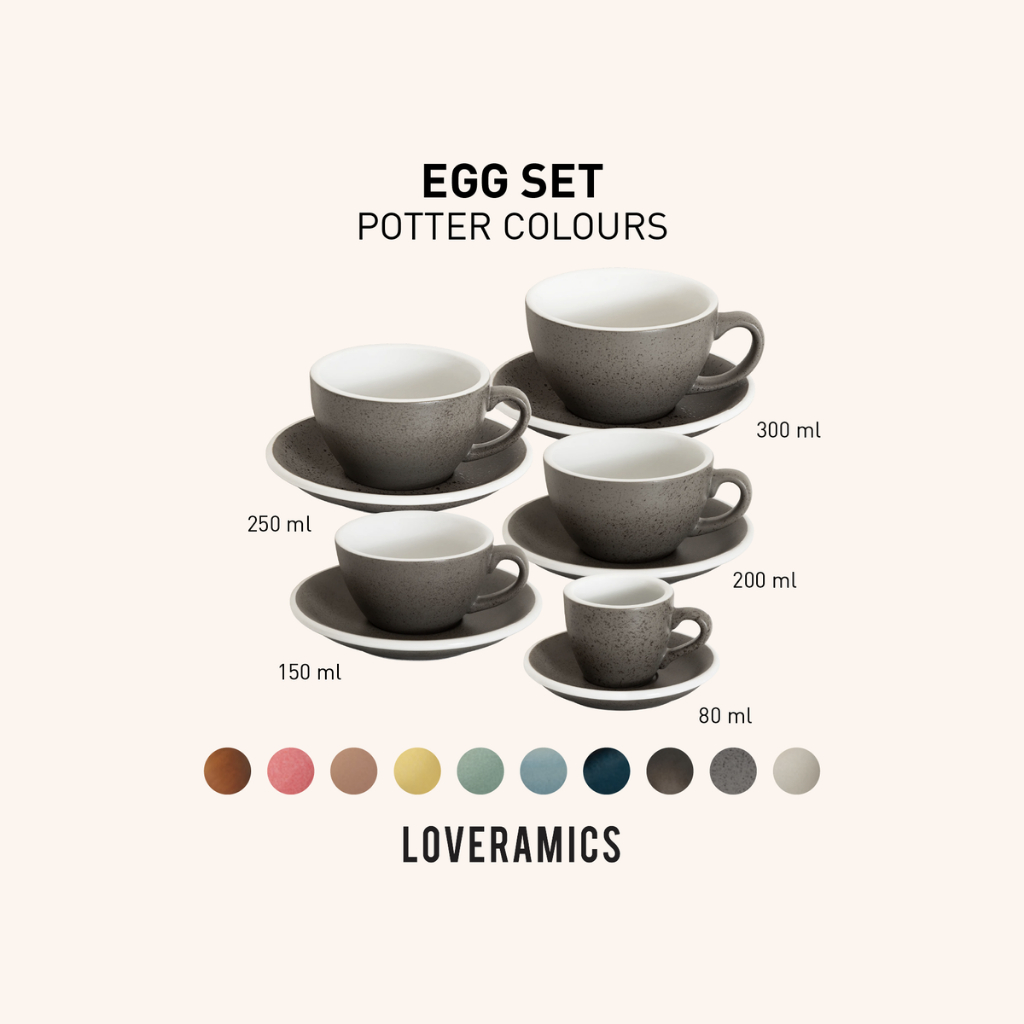 LOVERAMICS ชุดแก้วกาแฟเซรามิค รุ่น EGG Set (Cup & Saucer) - Potters Colors