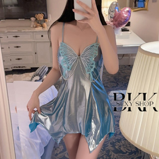 BKK SEXY เดรสแฟชั่นผู้หญิง เดรสยั่วยวน เดรสผ้าลักชู🍇ไซต์ M-5…