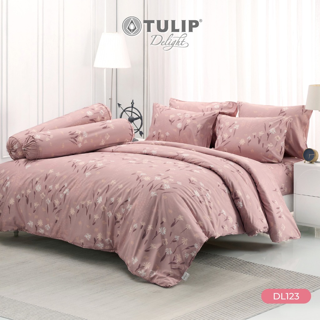 TULIP รุ่นTULIP Delight พิมพ์ลาย DL123 โทนสีละมุนตาในสไตล์ที่เป็นคุณ ชุดเครื่องนอน ผ้าปูที่นอน ผ้าห่มนวม