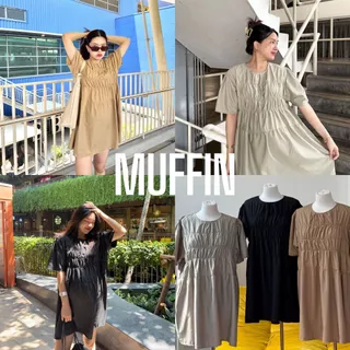 12FEBRUARY | MUFFIN OVERSIZED DRESS ♡︎ 7 สี เดรสผ้าร่มใส่สบาย ไม่ต้องรีด ชุดใส่ง่ายมากหยิบใส่ได้ทุกวัน