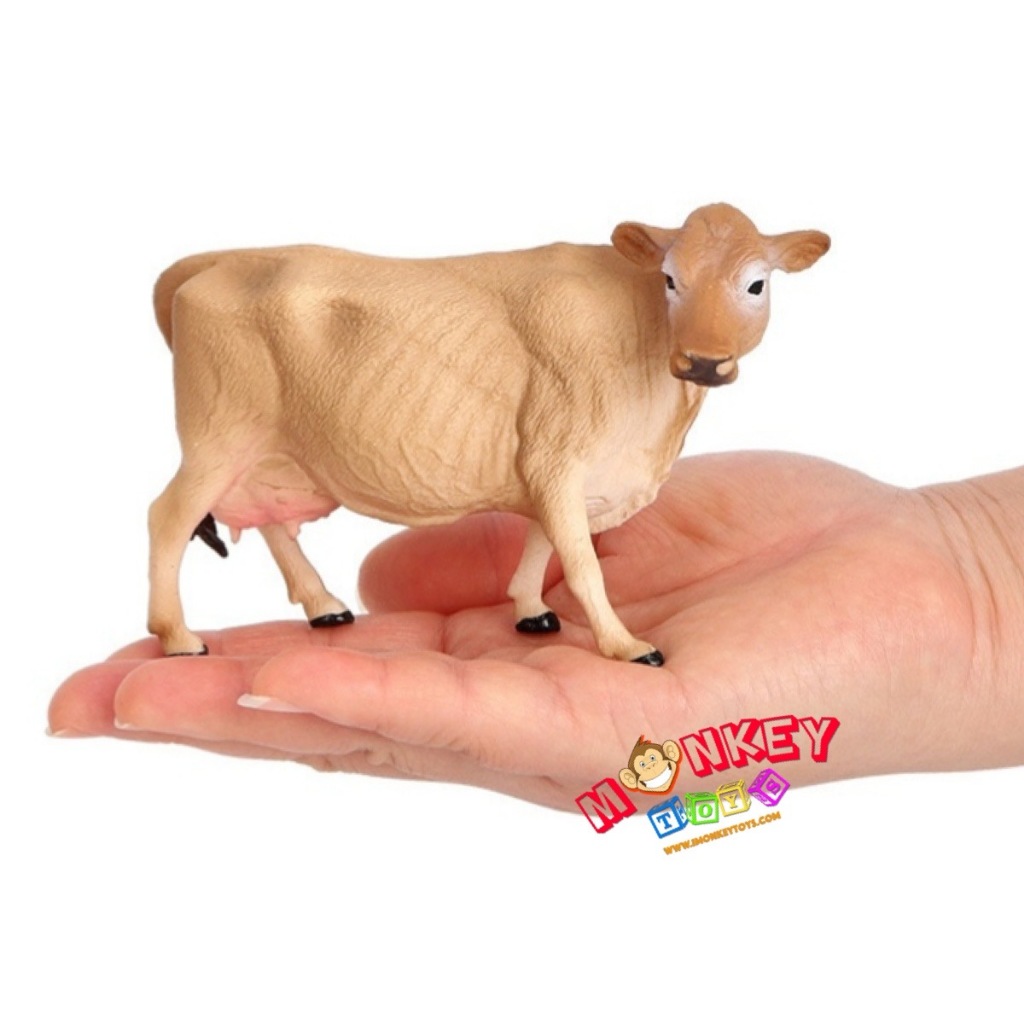 Monkey Toys โมเดลสัตว์ Cow วัวนม แม่ Jersey เหลือง ขนาด 12.50 CM (จากหาดใหญ่)