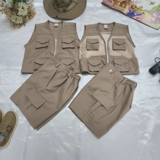 งานไทย พร้อมส่ง ชุดนักสำรวจเด็ก มีหลายไซร์ ใส่ดี ใส่น่ารัก เหมาะสำหรับเดินทาง แค้มป์ปิ้ง สีเอิร์ทโทน