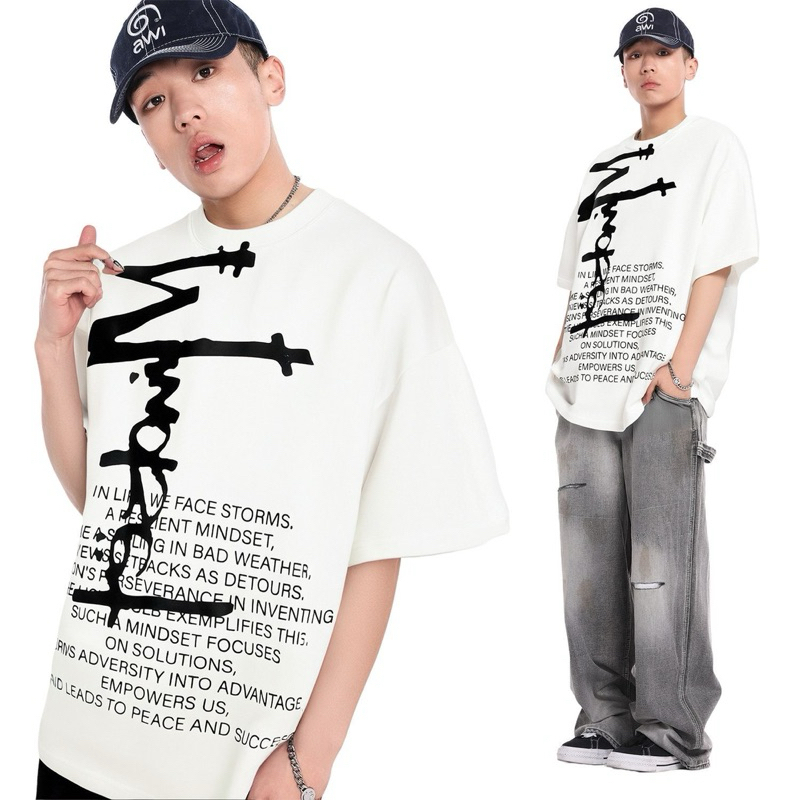 [พร้อมส่ง] Spenzer.street | W tee🖤โอเวอร์ไซส์ เสื้อผ้าสตรีท เนื้อผ้าดี คุณภาพเยี่ยม ทันกระแส unisex 2025 ขายดี