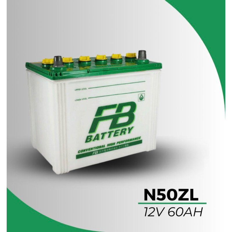 FB แบตเตอรี่ N50ZL และ N50Z( ยังไม่เติมน้ำกรด ) ชนิดน้ำ ทนอึดของแท้