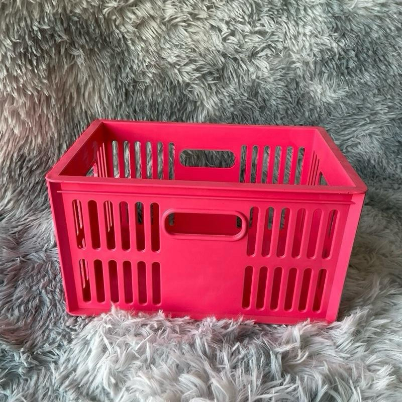 (ยกโหล)No.P-532 ลังใส่ของพลาสติก กล่องเล็ก ขนาด 16*24*13ซม [คละสี ชมพู,ฟ้า,เขียว]