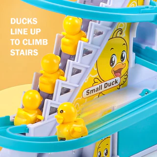 ของเล่นเด็ก เป็ดไฟฟ้า Track สไลด์ของเล่น ปีนบันได ของเล่นไฟฟ้า ไฟ LED เพลงสำหรับเด็ก สไลด์ Toys