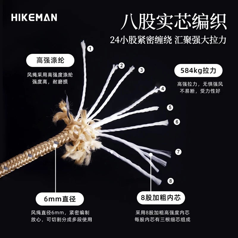 HIKEMAN เชือกลมสะท้อนแสง 6 มม 5 เมตร thumbnail 3