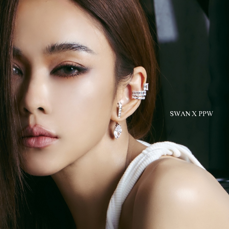 Swan حلق فضة حقيقية Marquise بتصميم عصري — صورة 2