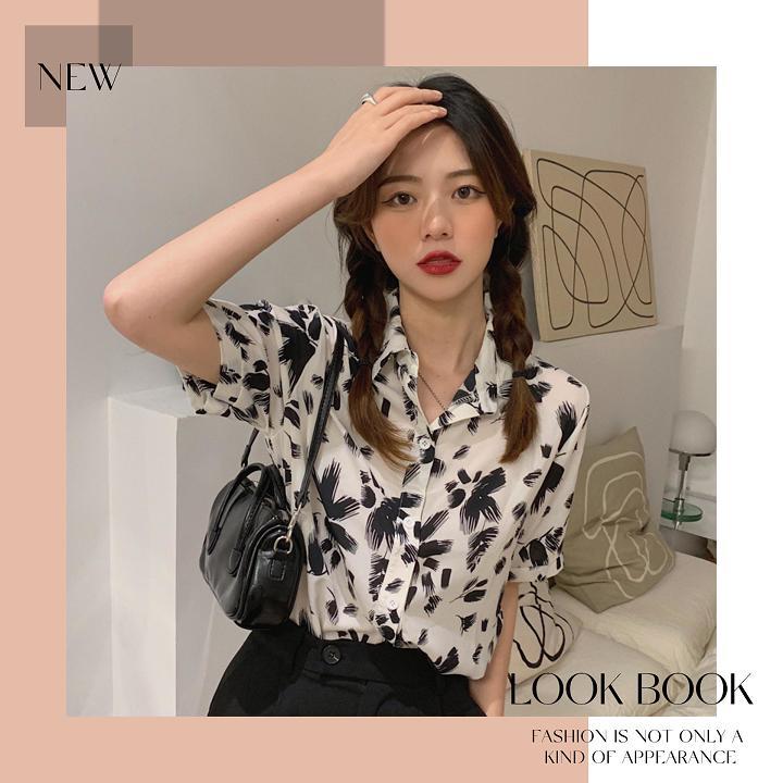 Monday2020 พร้อมส่งในตอนนี้ เสื้อเชิ้ตฮาวายแฟชั่น ทรงสวยสไตล์เกาหลี สวมใส่สบาย ลายดอกไม้สวยๆ สวมสบาย ใช้งานได้หลายโอกาส