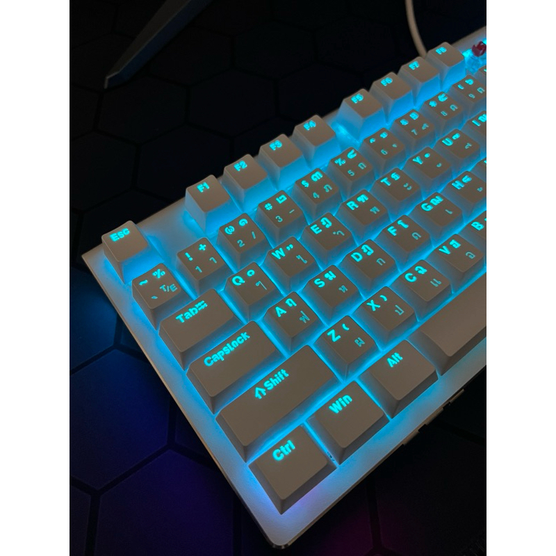 คีย์แคป(*ไม่ใช่คีย์บอร์ด)สีขาว สีดำ สีชมพู Keycaps OEM วัสดุ ABS 132ปุ่ม ไฟทะลุ สำหรับ Mechanical