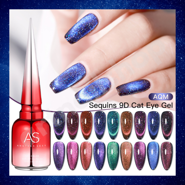 สีทาเล็บAS 15ml. (Code:AQM) สีลูกแก้ว โทนกาแล็กซี่ Magic AS ขวดแดง พร้อมส่ง