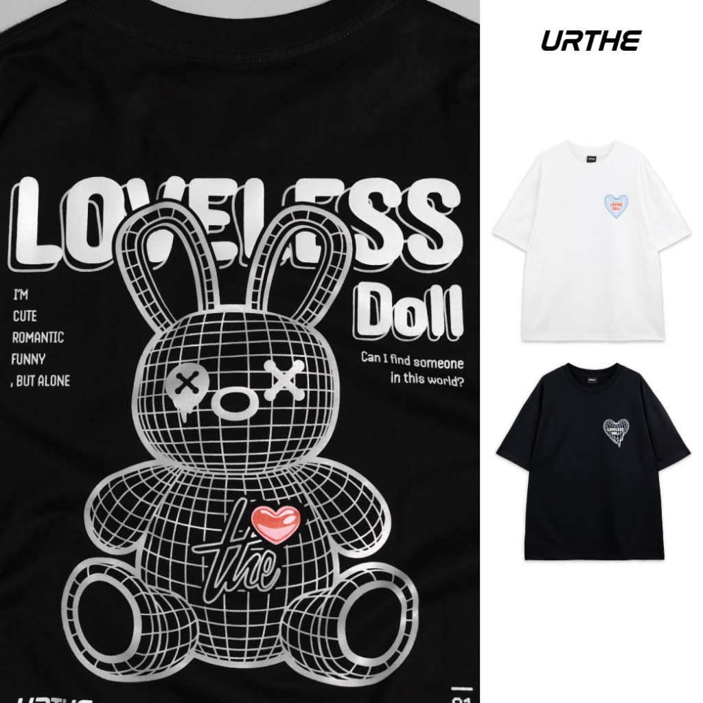 URTHE - เสื้อยืด Oversize เเขนสั้น รุ่น TWIN DOLL TEE