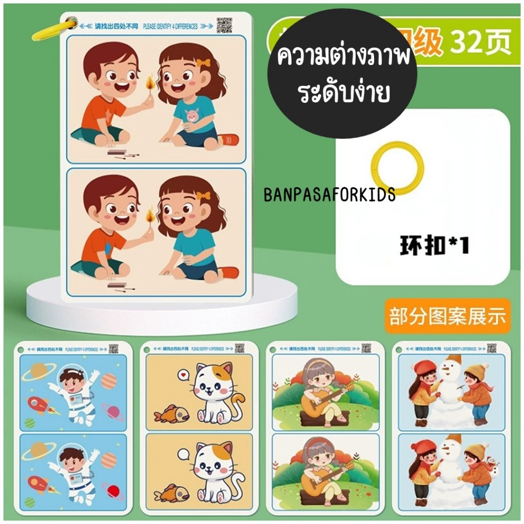เกมค้นหาความต่างภาพ 4level  ฝึกทักษะการสังเกต การจดจำ เสริมการเรียนรู้ สำหรับเด็กปฐมวัย