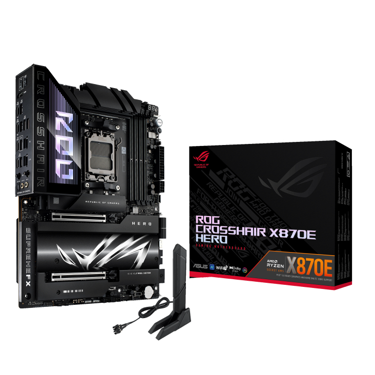 [มือ1] MAINBOARD (เมนบอร์ด) AM5 ASUS ROG CROSSHAIR X870E HERO WIFI (DDR5) พร้อมส่ง
