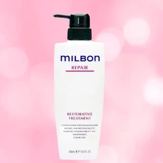 MILBON RESTORATIVE REPAIR 500 ML.แชมพู+ทรีทเม้น สำหรับผมแห้งเสีย ซ่อมแซมผมเสียได้อย่างล้ำลึก