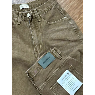 Proudly - wanwan jeans สีน้ำตาลชานม (ป้ายProudly S-3XL พร้อมส่ง)