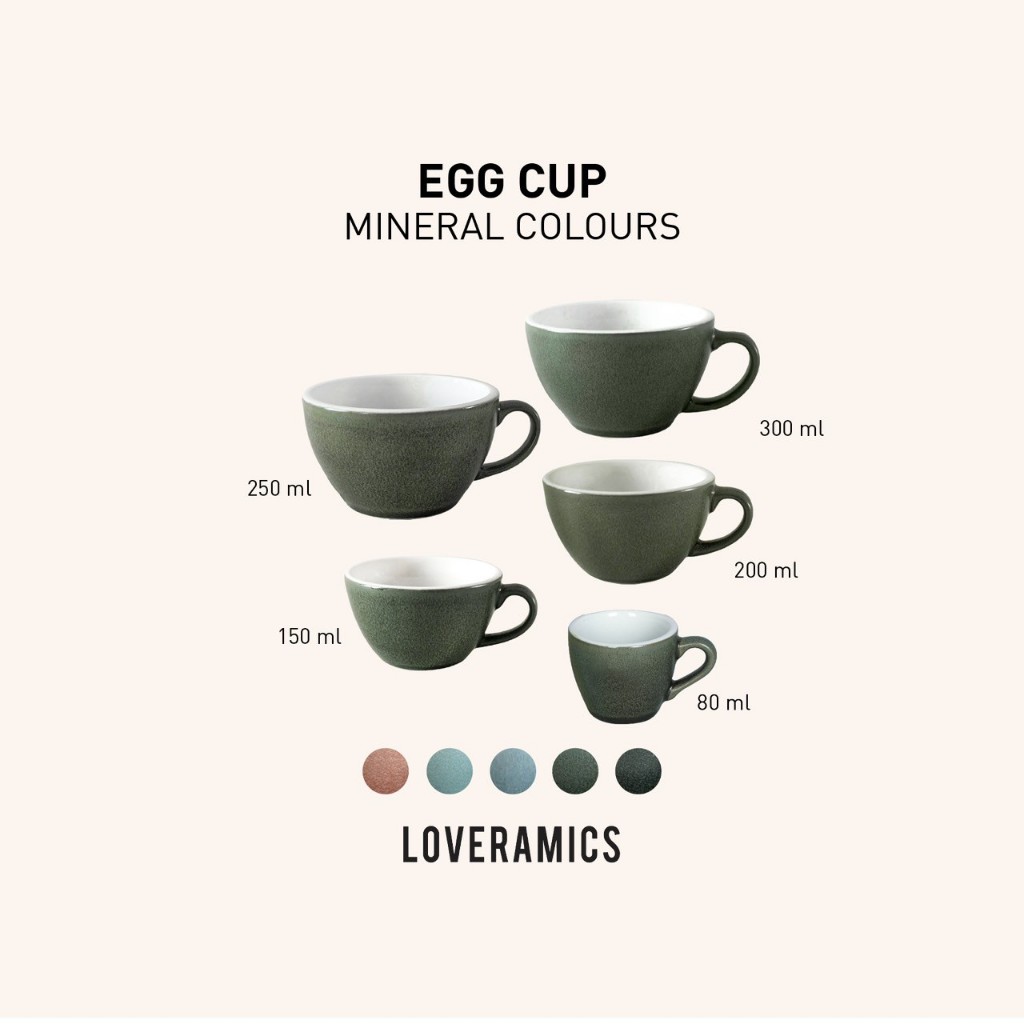 LOVERAMICS แก้วกาแฟเซรามิค รุ่น EGG Cup - Mineral Colour