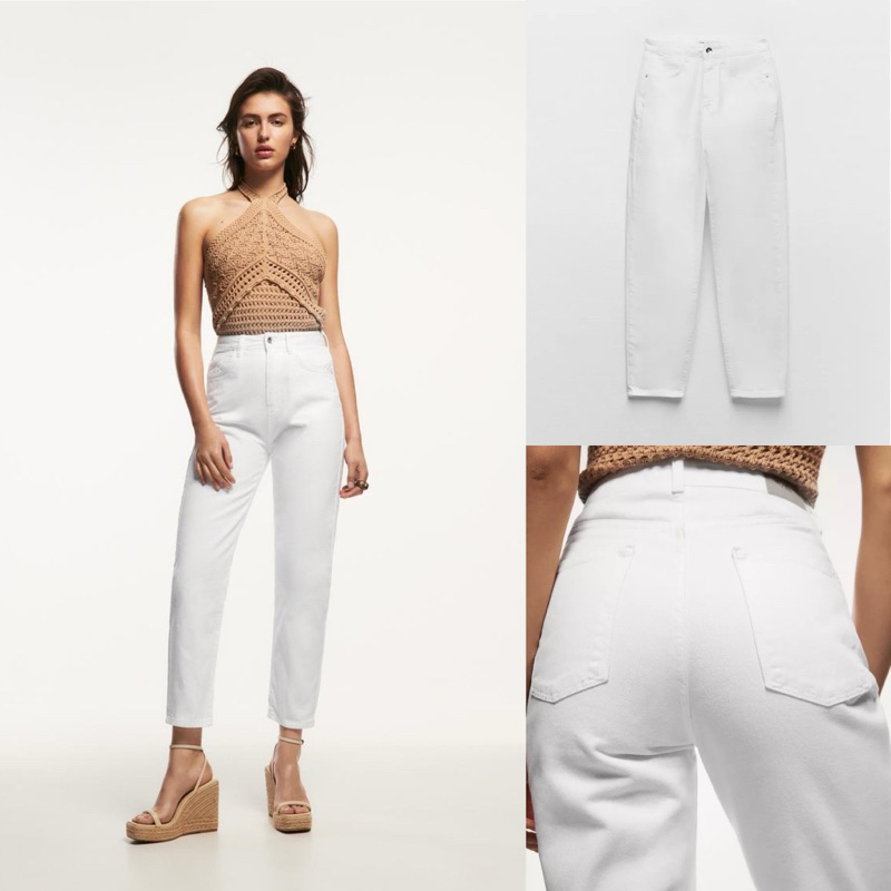 กางเกงยีนส์ ZARA 38สีขาว
