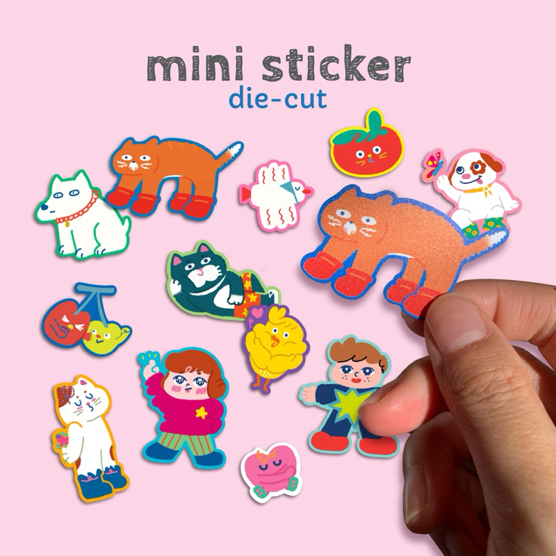 Mini Sticker set มินิสติ๊กเกอร์ สติ๊กเกอร์ PVC สีสดใส