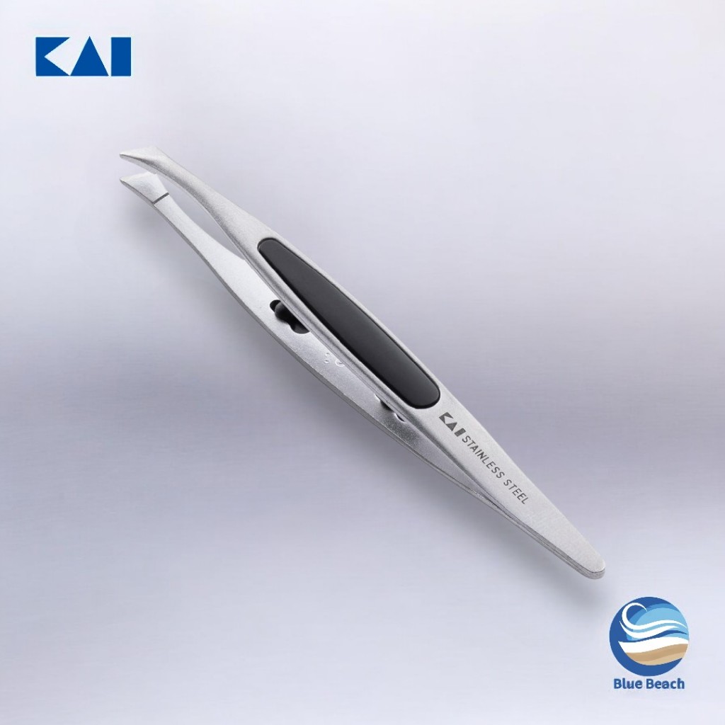 KAI Tweezers HL0405/แหนบแต่งคิ้วระดับโปร/ปลายเฉียงกันลื่น/ผลิตจากญี่ปุ่น