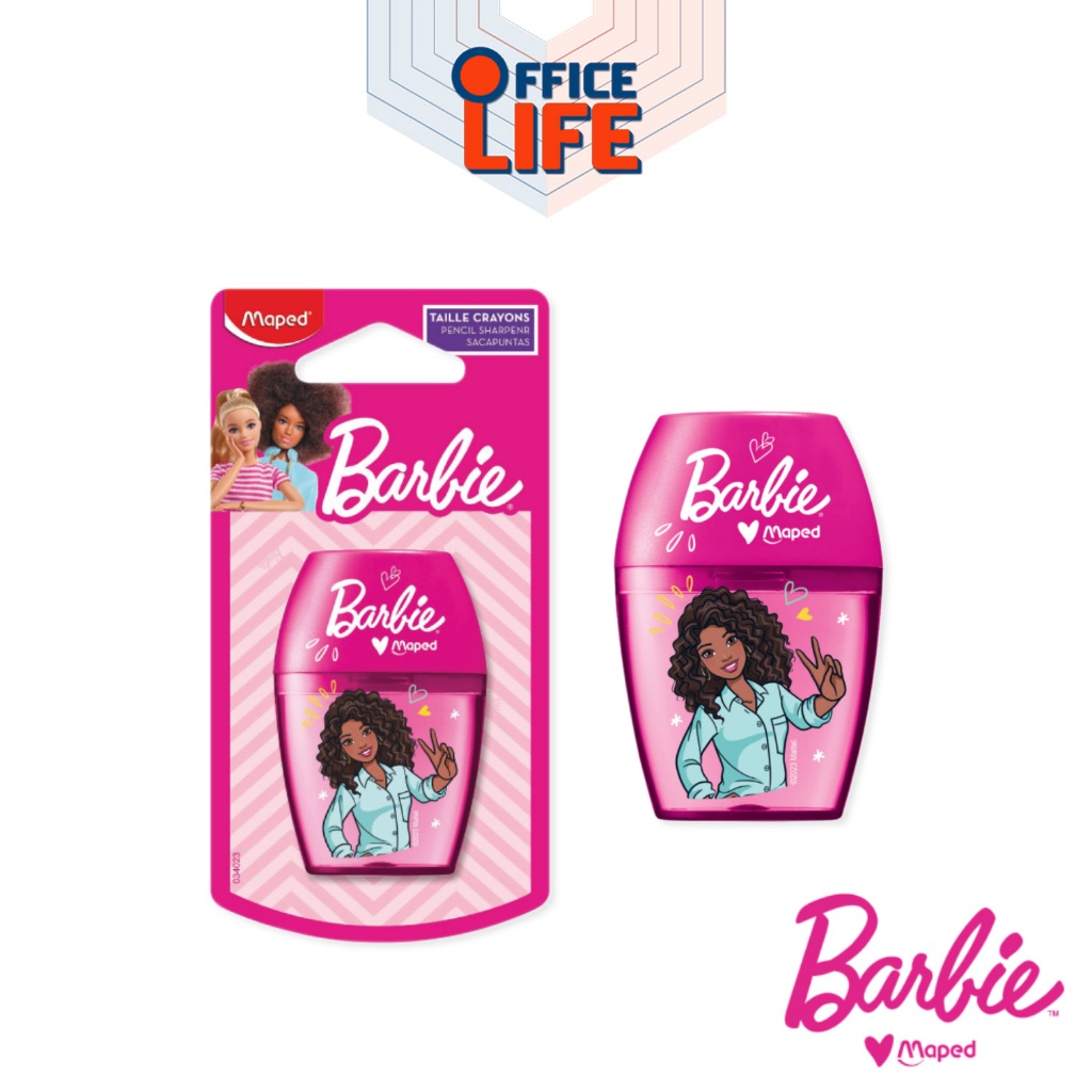 maped (มาเพด) กบเหลาดินสอ 1 ช่อง ลายบาร์บี้ Barbie รุ่น SH/034023 ( 1 ชิ้น )