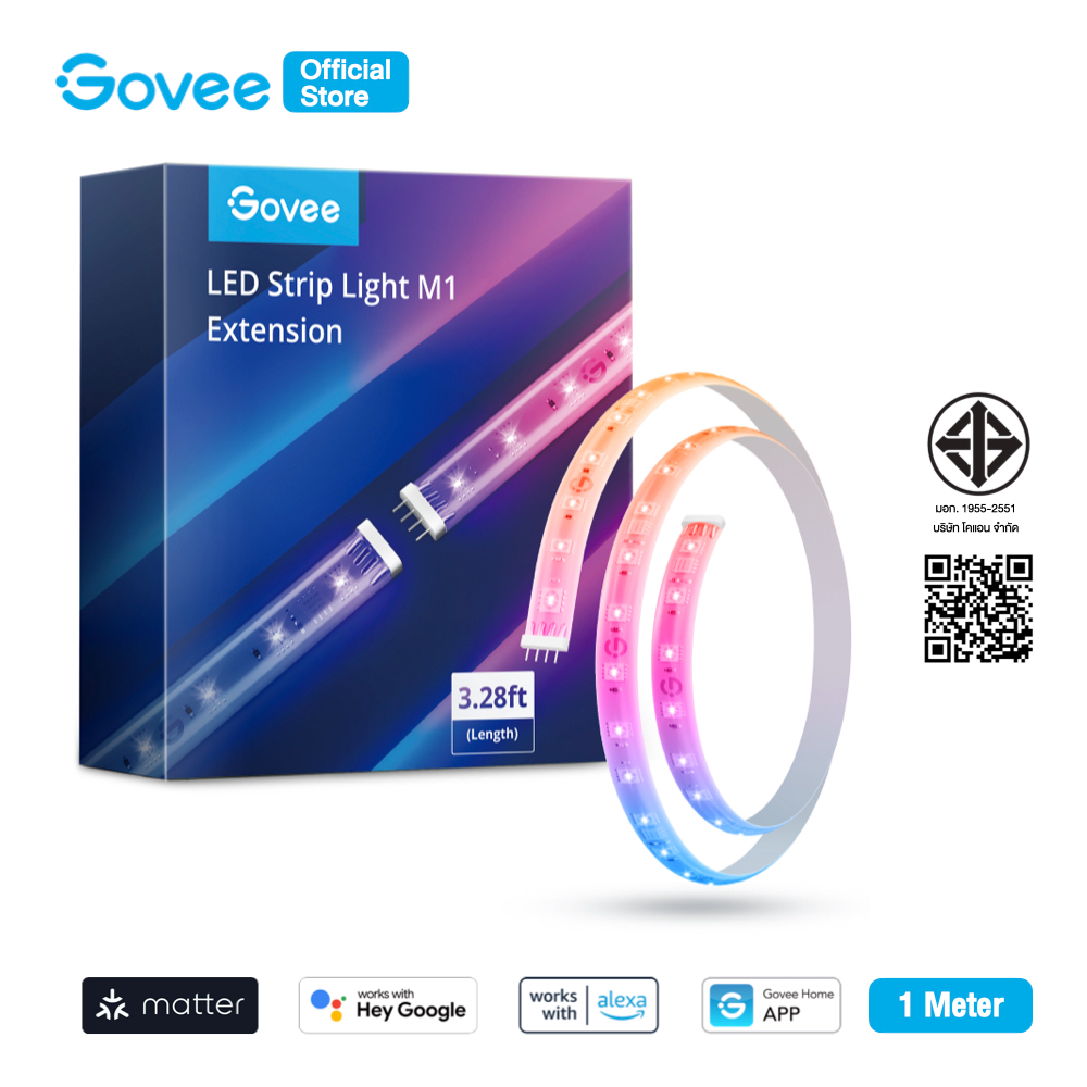Govee LED Strip Light M1 Extension 1 เมตร | ไฟเส้น RGBIC รองรับ Matter (รุ่นต่อขยาย)
