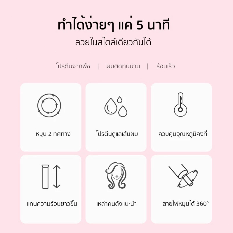 แท้ เครื่องม้วนผมอัตโนมัติ เครื่องหนีบผม แกนม้วนผม28MM32MM ที่ม้วนผม ไอออน ผมสวยภายใน5นาที เครื่องม้วนผม มอก