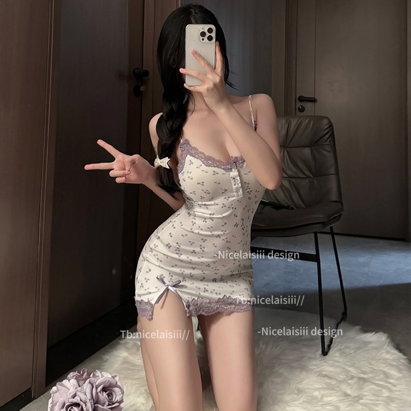 BIG SEXY ชุดนอนเดรสกระโปรง เดรสสายเดี่ยว เดรสมีบราในตัว 🌻 ไซต์ M-5XL นน 40-100 Kg  มีบราเสริม  S-245 - รูปที่ 3