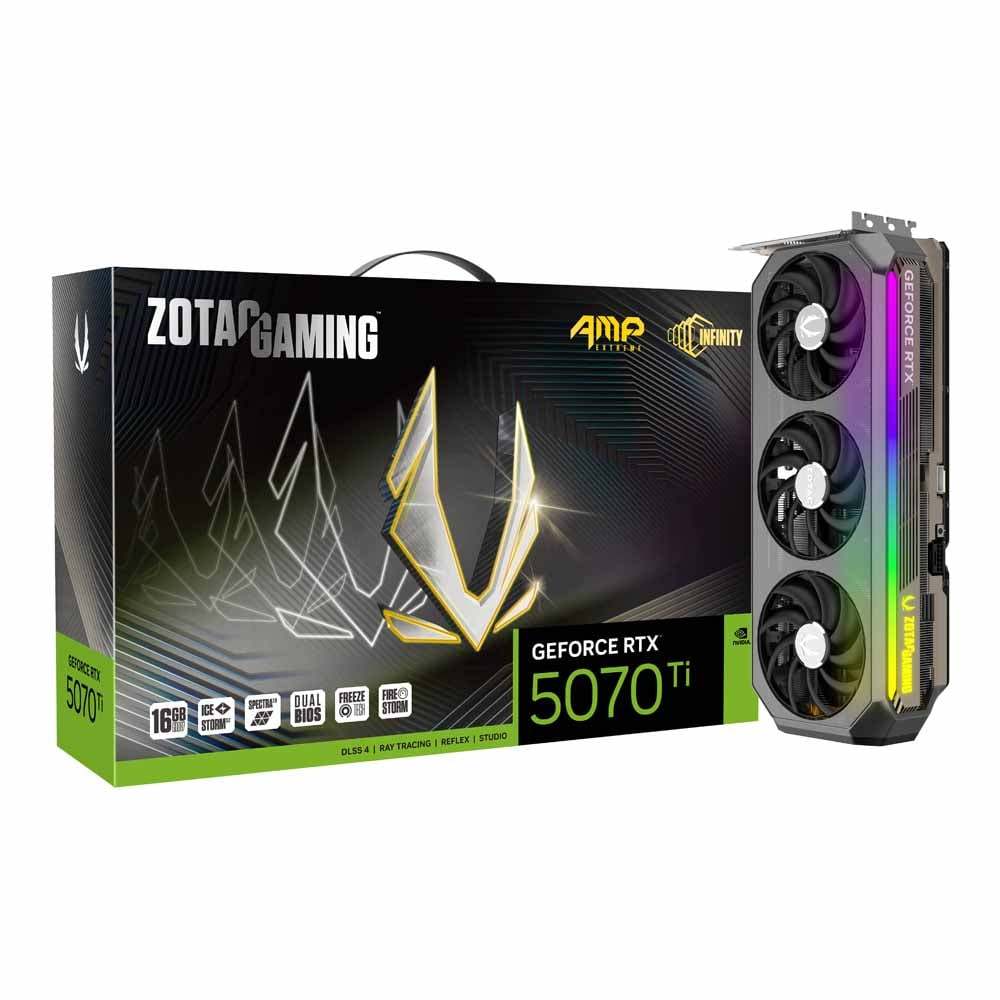 RTX5070TI  ZOTAC GAMING GEFORCE  AMP EXTREME INFINITY - 16GB GDDR7 สินค้าใหม่ยังไม่แกะ